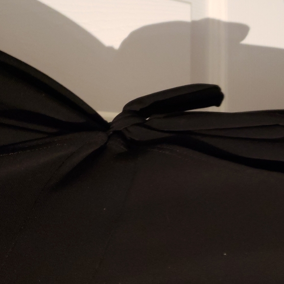 Womens Susie Couture Black knit wrap dress, quarter sleeve, 1X, collar - Picture 2 of 3